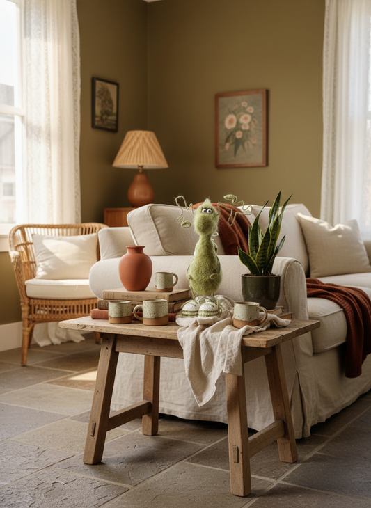 Decor with Soul: Embracing Earthy Hues, Handmade Textures & Vintage Charm in Home Styling