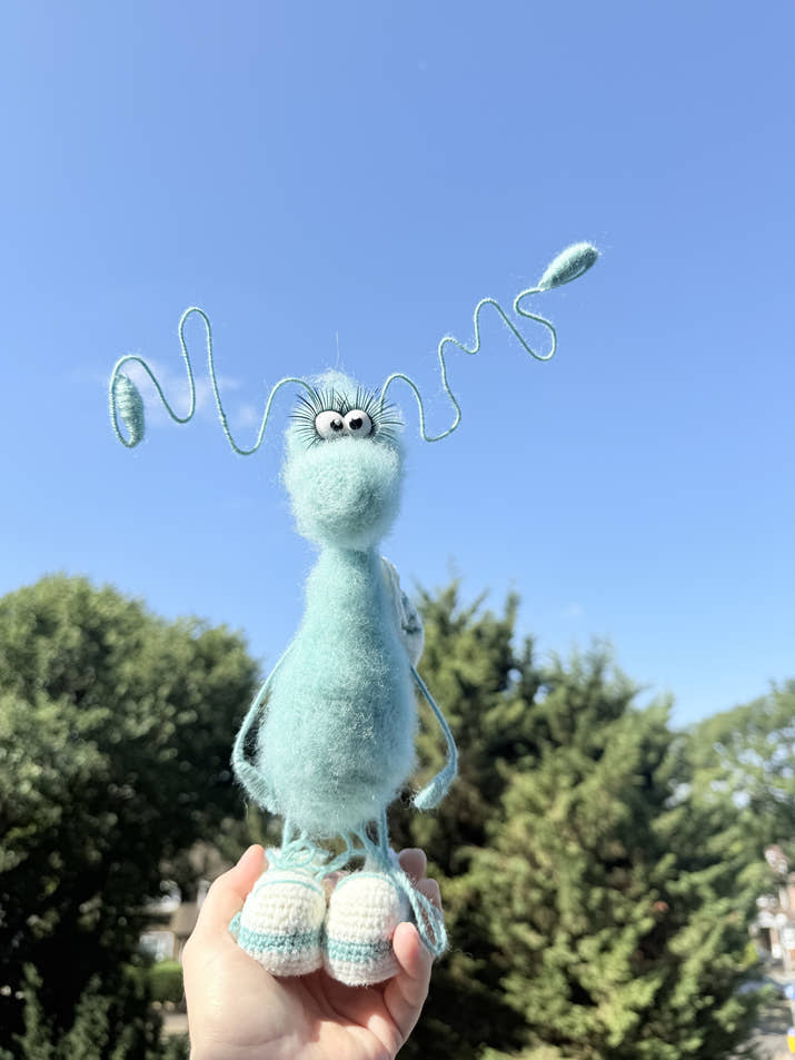 1 Funny Handmade Crochet Cockroach Gift Toy