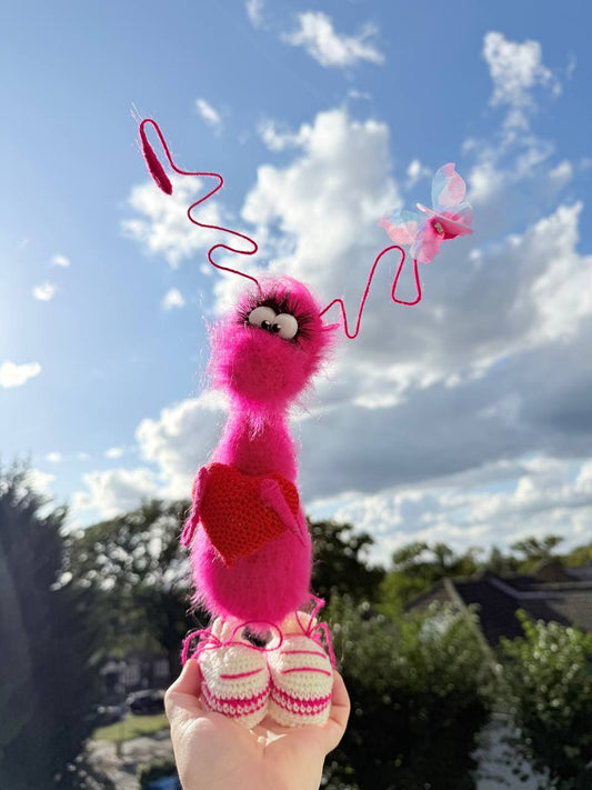 131 Handmade Crochet Rose Gift Interior Decor Toy, Amigurumi