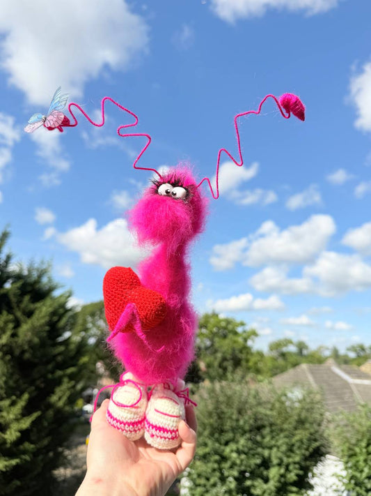 135  Handmade Crochet Rose Gift Interior Decor Toy, Amigurumi